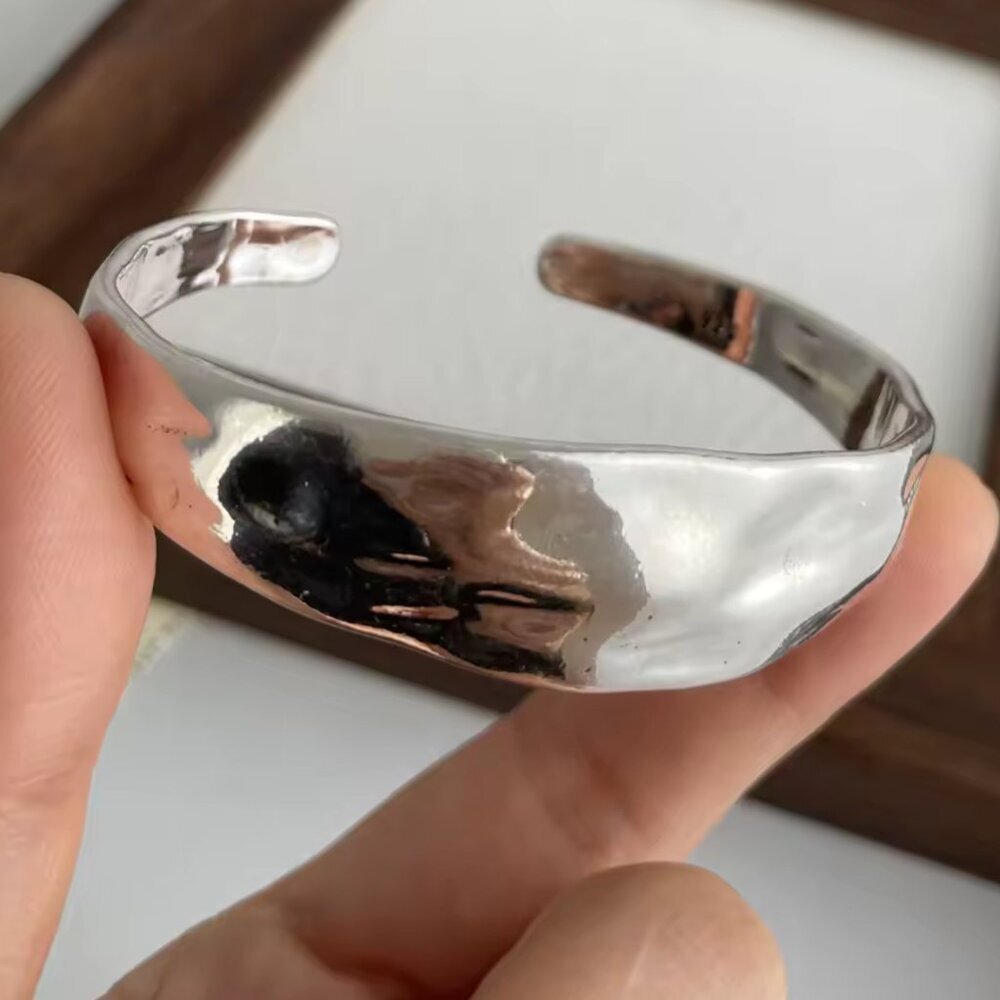 925 Silver Hammered Cuff #1550